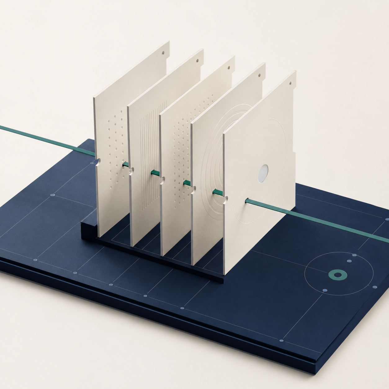 Access panels connected along a shared identity rail