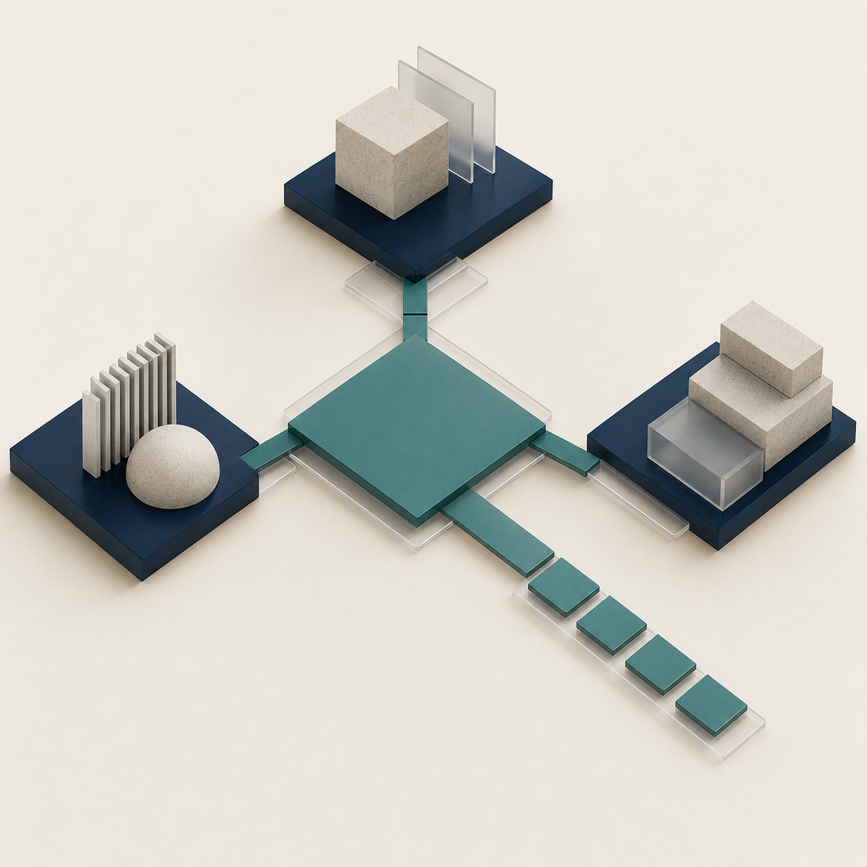 Hub diagram connecting Cardean Gateway, Analytics and Identity around one control model